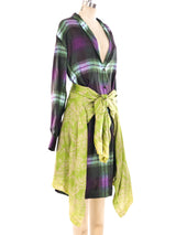 Dries Van Noten Layered Plaid Shirt Dress Dress arcadeshops.com