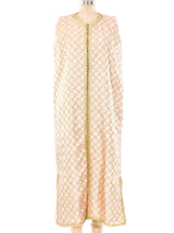 Metallic Pink Brocade Maxi Vest Jacket arcadeshops.com