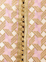 Metallic Pink Brocade Maxi Vest Jacket arcadeshops.com