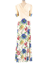 1940's Floral Crepe Gown Dress arcadeshops.com