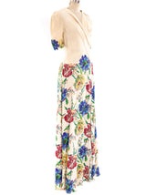 1940's Floral Crepe Gown Dress arcadeshops.com