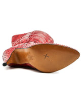 Red Snakeskin Heeled Boots Accessory arcadeshops.com