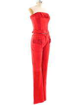 Thierry Mugler Fringed Suede Ensemble Suit arcadeshops.com