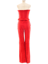 Thierry Mugler Fringed Suede Ensemble Suit arcadeshops.com