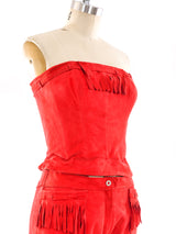 Thierry Mugler Fringed Suede Ensemble Suit arcadeshops.com