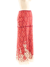 Jean Paul Gaultier Dot Pattern Mesh Maxi Skirt Bottom arcadeshops.com