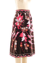 Emilio Pucci Printed Velvet Skirt Bottom arcadeshops.com