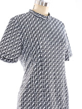 Fendi Monogram Printed Jersey Dress Dress arcadeshops.com