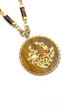 Tigers Eye Bird Pendant Necklace Accessory arcadeshops.com