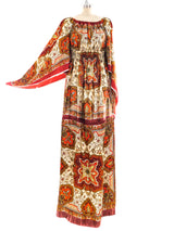 Paisley Printed Angel Sleeve Maxi Dress Dress arcadeshops.com