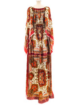 Paisley Printed Angel Sleeve Maxi Dress Dress arcadeshops.com