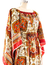 Paisley Printed Angel Sleeve Maxi Dress Dress arcadeshops.com