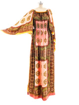 Paisley Printed Angel Sleeve Maxi Dress Dress arcadeshops.com