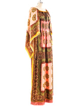 Paisley Printed Angel Sleeve Maxi Dress Dress arcadeshops.com