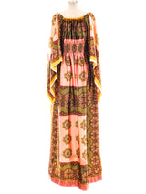 Paisley Printed Angel Sleeve Maxi Dress Dress arcadeshops.com