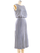 Chanel Check Print Silk Ensemble Suit arcadeshops.com