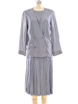 Chanel Check Print Silk Ensemble Suit arcadeshops.com