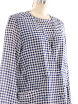 Chanel Check Print Silk Ensemble Suit arcadeshops.com