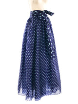 Oscar de la Renta Polka Dot Printed Maxi Skirt Bottom arcadeshops.com