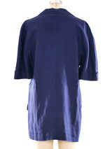 Fendi Navy Linen Jacket Jacket arcadeshops.com