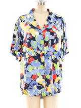 Christian Dior Floral Printed Blouse Top arcadeshops.com