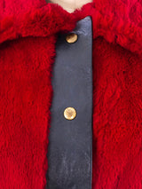 Red Rabbit Fur Cropped Jacket Jacket arcadeshops.com