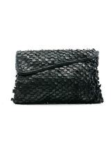 Woven Leather Envelope Clutch Accessory arcadeshops.com