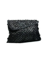 Woven Leather Envelope Clutch Accessory arcadeshops.com