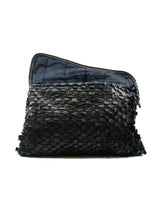 Woven Leather Envelope Clutch Accessory arcadeshops.com