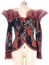 Jeanne Marc Shirred Floral Bustier Top Jacket arcadeshops.com