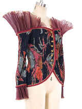 Jeanne Marc Shirred Floral Bustier Top Jacket arcadeshops.com