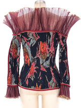 Jeanne Marc Shirred Floral Bustier Top Jacket arcadeshops.com