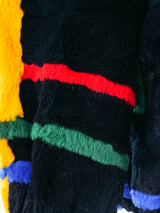 Striped Rabbit Fur Bomber Jacket Jacket arcadeshops.com