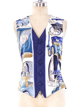 Hermes Automobile Print Silk Vest Top arcadeshops.com