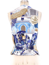 Hermes Automobile Print Silk Vest Top arcadeshops.com