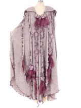 Feather Trimmed Knit Cape Outerwear arcadeshops.com