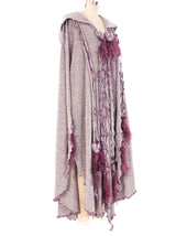 Feather Trimmed Knit Cape Outerwear arcadeshops.com