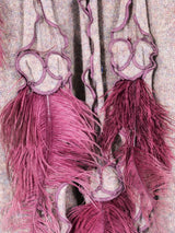 Feather Trimmed Knit Cape Outerwear arcadeshops.com