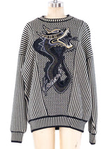 Kansai Yamamoto Dragon Applique Sweater Top arcadeshops.com