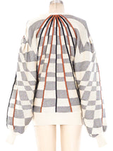 Metallic Checkerd Knit Sweater Top arcadeshops.com