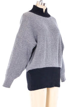 Gianfranco Ferre Two Tone Rib Knit Sweater Top arcadeshops.com