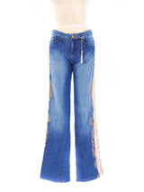 Roberto Cavalli Embroidered Denim Bottom arcadeshops.com