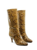 Tan Snakeskin Heeled Boots Accessory arcadeshops.com