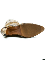 Tan Snakeskin Heeled Boots Accessory arcadeshops.com