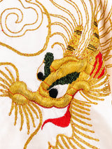 Ivory Dragon Embroidered Silk Robe Jacket arcadeshops.com