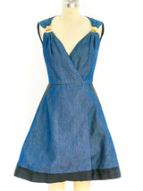 Galanos Denim Dress With Hook Hardware Dress arcadeshops.com