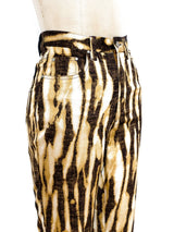 Gianfranco Ferre Abstract Print Satin Jeans Bottom arcadeshops.com