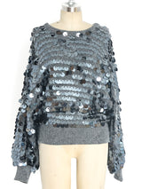 Gunmetal Pailette Embellished Sweater Top arcadeshops.com