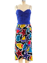 Guy Laroche Aquatic Print Jersey Dress Dress arcadeshops.com