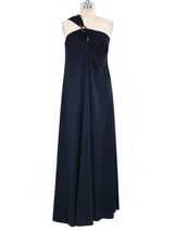 Donald Brooks Black One Shoulder Jersey Gown Dress arcadeshops.com